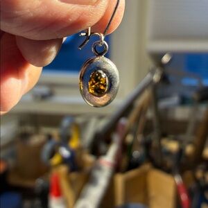 Sweet 925 Sterling Amber earrings